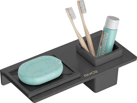 Big-Square-Soap-Dish-with-Glass-Black
