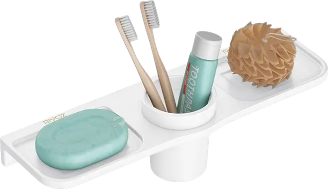 Double-Soap-Dish-With-Glass-White